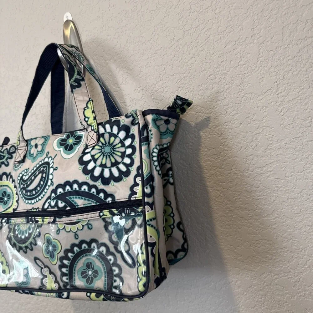 Thirty-One True Beauty Bag Paisley Day Retired Cosmetic Travel Handles Make Up
